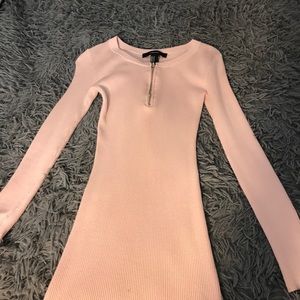 Pink long sleeve fitted dress